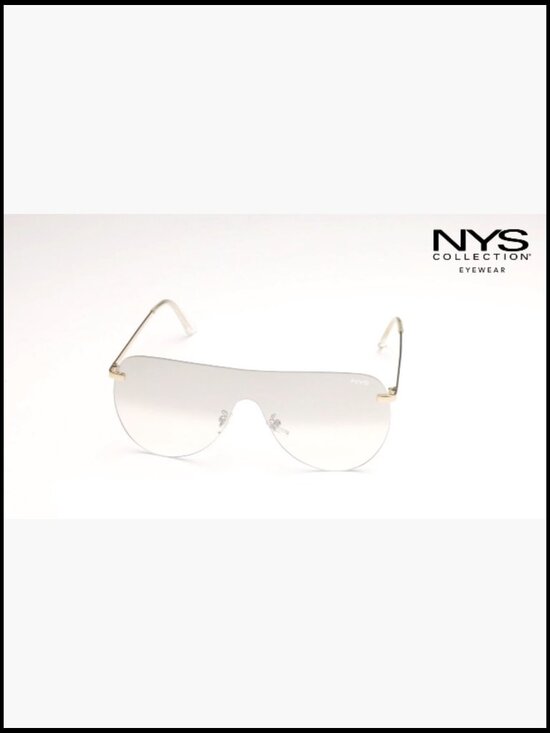 Rimless Oversized Flat Top Shield Sunglasses, 100% UV400 Protection